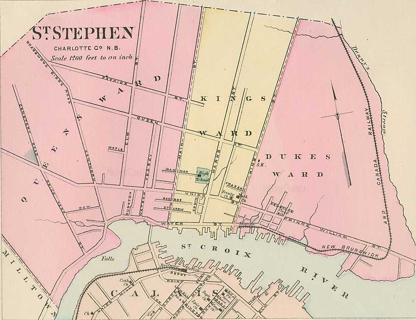 1879 town map of St. Stephen